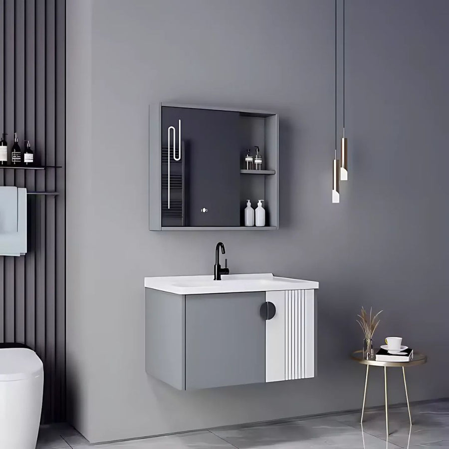 Sada koupelnového nábytku MYKONOS, 80x40cm, 2 kusy, šedá a bílá