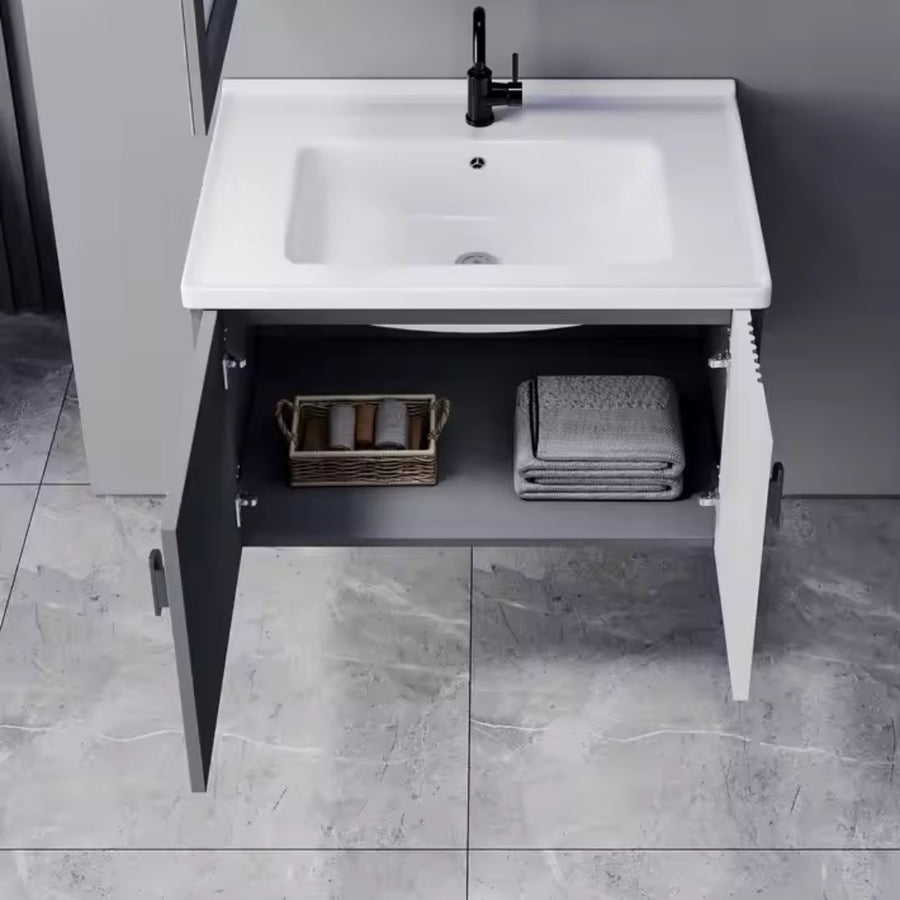 Sada koupelnového nábytku MYKONOS, 60x40cm, 2 kusy, šedá a bílá