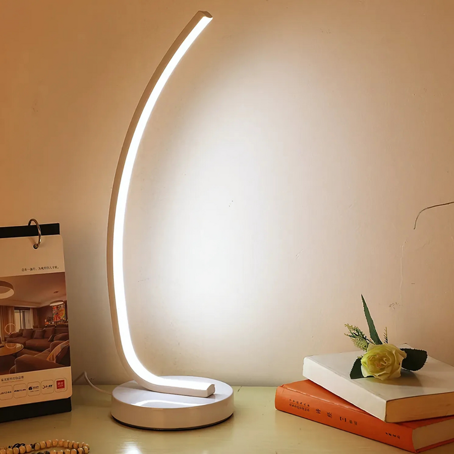 LED Veioza Nemesis, 10W, studené/teplé/neutrální světlo, kov a akryl, bílá