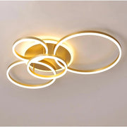 LED lustr s dálkovým ovládáním DARIO, 4 kruhy, 112W, teplé/studené/neutrální světlo, stmívatelný, zlatý