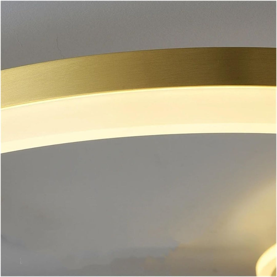 LED lustr s dálkovým ovládáním DARIO, 4 kruhy, 112W, teplé/studené/neutrální světlo, stmívatelný, zlatý