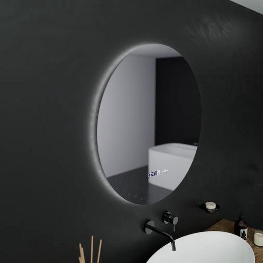 LED kulaté zrcadlo, 60 cm, Serenite MotionGlow Marcello, Demister System, Hodiny & Teploměr, Stmívatelné
