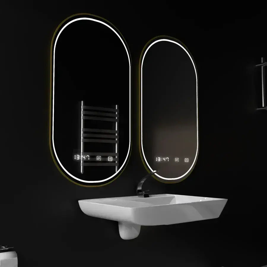 Mirror LED Oval 50x80cm Roven Sensor Motiongllow Marcello Disputa Dimabil Disprution System