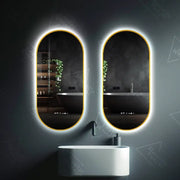Oválné LED zrcadlo, 60x80cm, Revin Sensor Marcello, Demister System, Hodiny & Teploměr, Stmívatelné