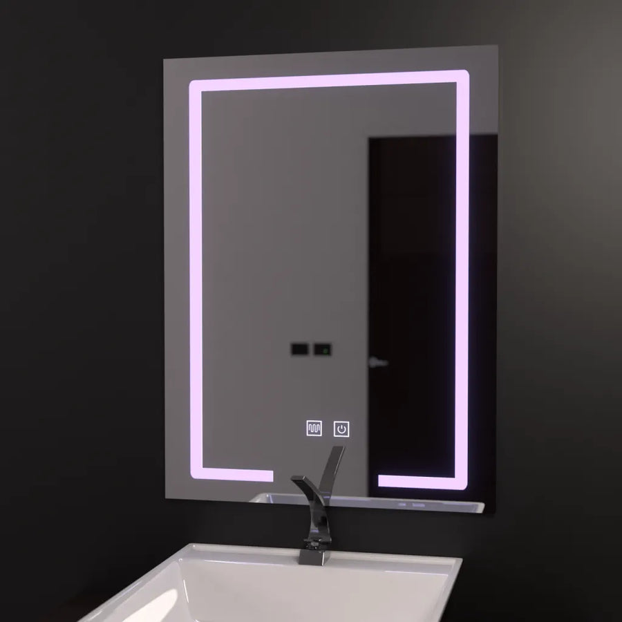 Obdélníkové LED zrcadlo 60x80cm, Touch Vesta, Demister System, Stmívatelné