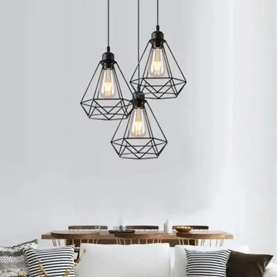 Tvar diamantu Polust, Struktur, 3xe27, černý, kov