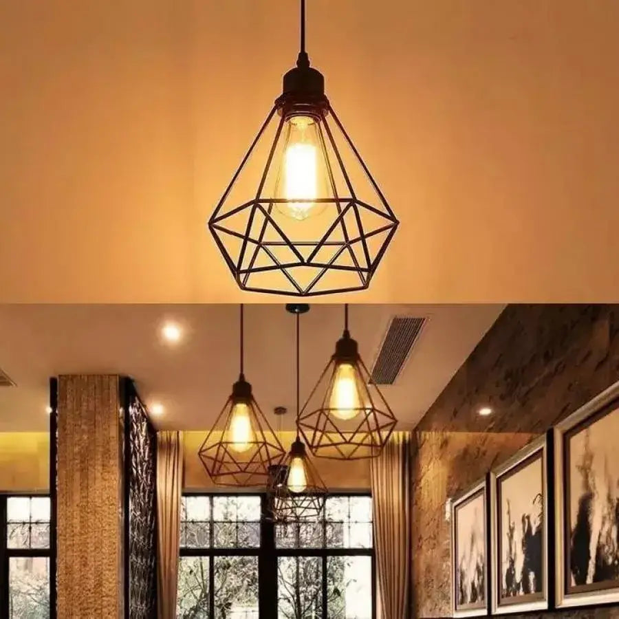 Tvar diamantu Polust, Struktur, 1xe27, černý, kov