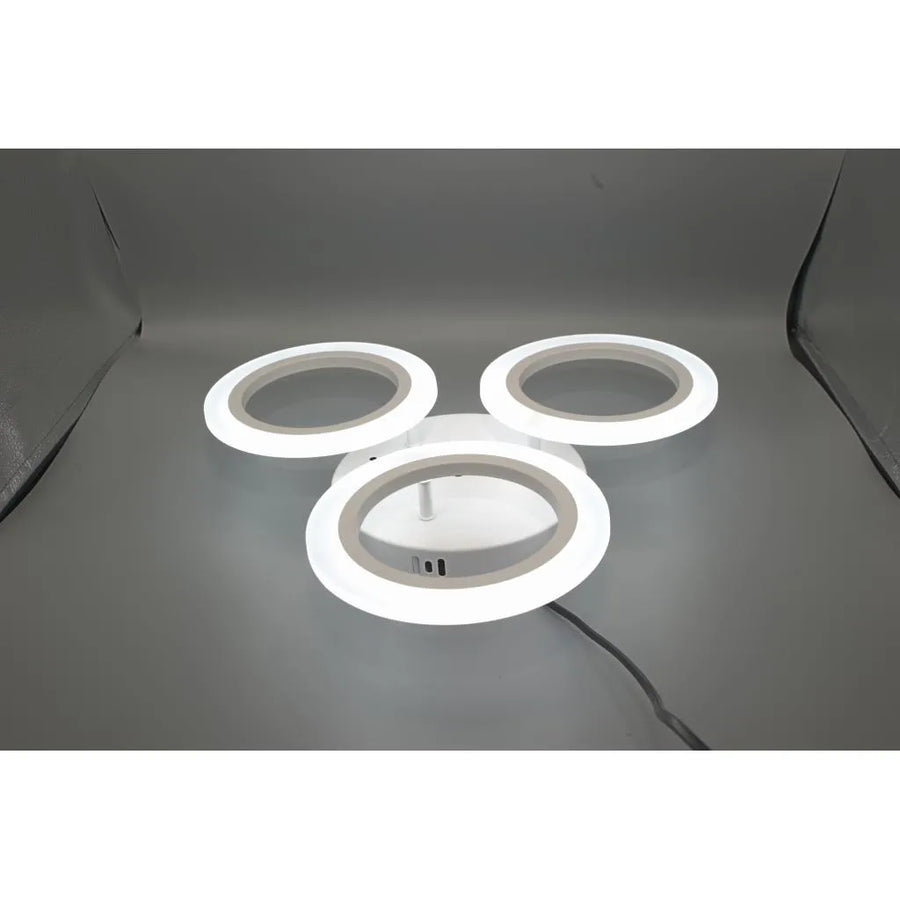 VELKÝ LED lustr 24W, 3 kruhy, neutrální světlo, bílý
