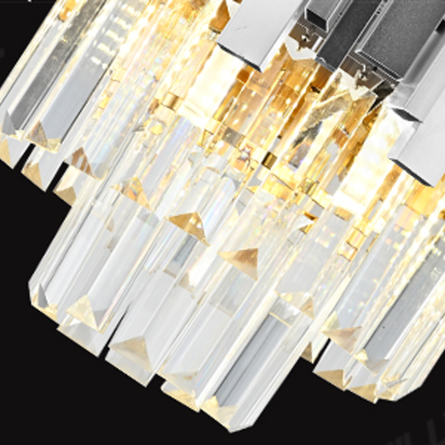 Crystal Blois Petito 3xE14 Chanderier, průměr 30 cm, stříbro, nastavitelná výška