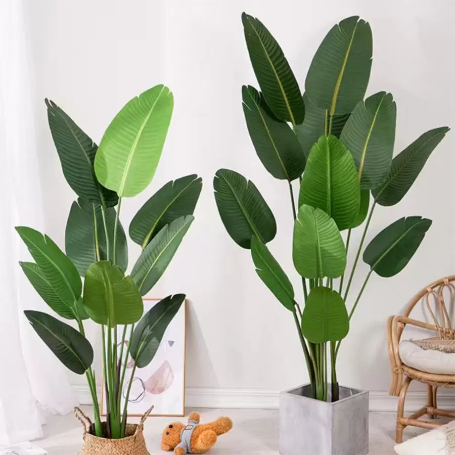 Umělý průchod rostlin ráje (Strelitzia Nicolai), 11 listů, bez hrnců, 160 cm zelené