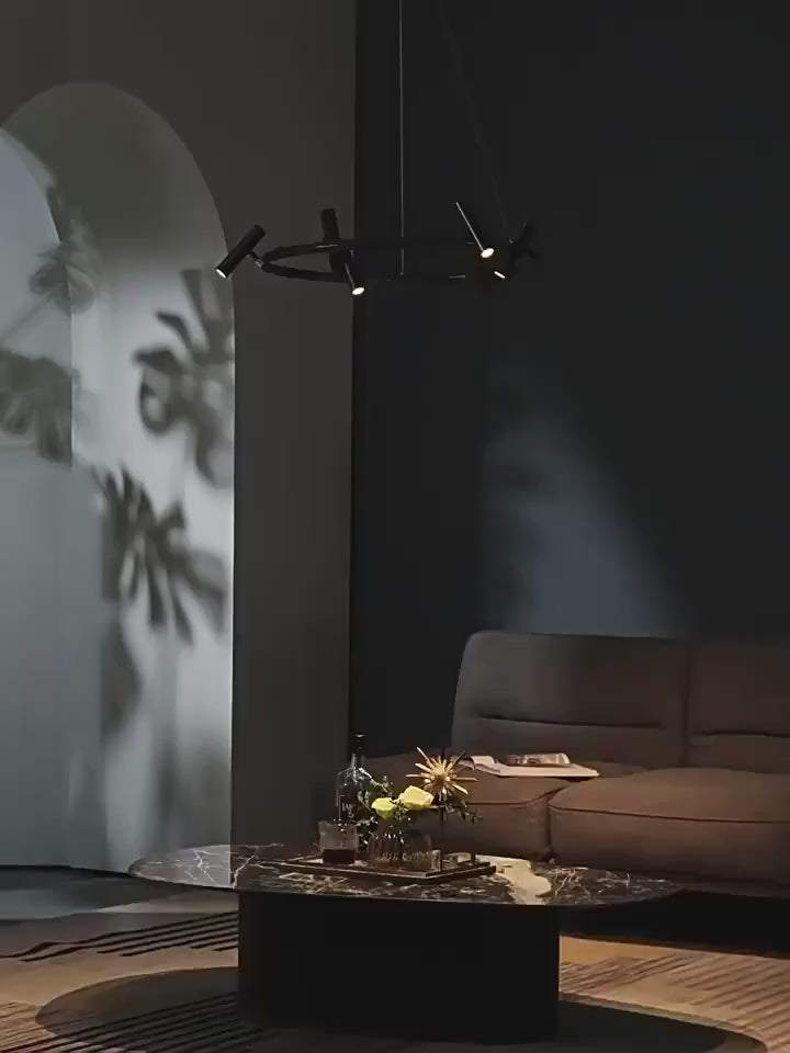 LED lustr s dálkovým ovládáním Harman, 29W, 8 zdrojů, neutrální světlo, černá