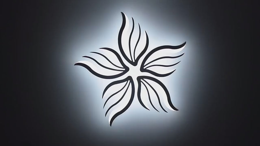 LED lustr s dálkovým ovládáním SAKURA 60W, 5 okvětních lístků, Studené/Teplé/Neutrální světlo, Stmívatelné, Bílá