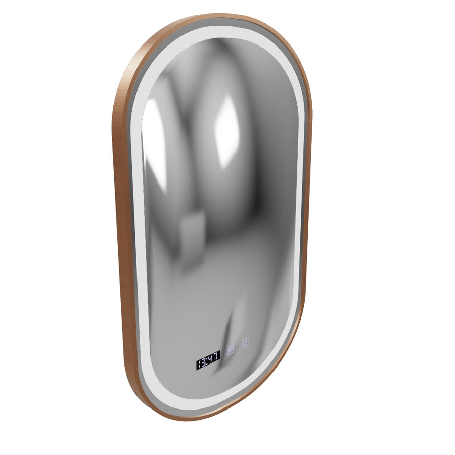 LED dotykový zrcadlo import nemoci Systém 50x80 cm rám růžového zlata