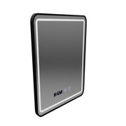 LED Touch Karl Mirror Defrition System, hodiny a teplota 50x70 cm Černý štětec