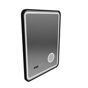 Mirror LED Touch Ulrich DeBrulation System, hodiny a teplota 60x80 cm Černá ramahed Cosmetics Lup