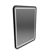 LED Touch Gerhard Mirror Defrition System, hodiny a teplota 60x80 cm Černý rám štětce