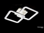 LED lustr s dálkovým ovládáním ZOE 69W, 2 čtverce, studené/teplé/neutrální světlo, stmívatelné, bílá