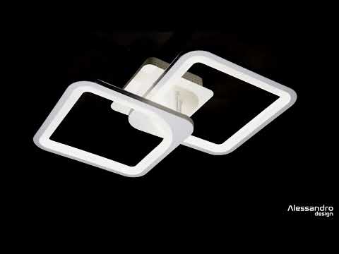 LED lustr s dálkovým ovládáním ZOE 69W, 2 čtverce, studené/teplé/neutrální světlo, stmívatelné, bílá