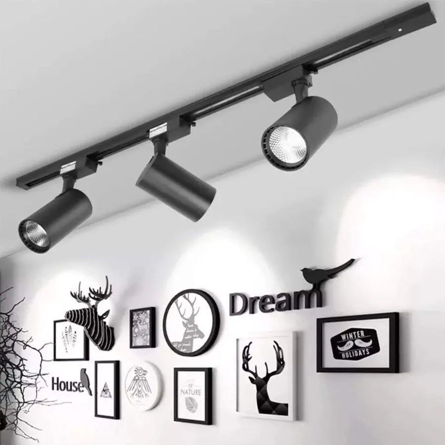 Magnetický, rotační LED projektor, 12 W, neutrální světlo, černá