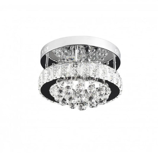 LED křišťálový lustr ABEL 22W, průměr 25cm, studené/teplé/neutrální světlo, lesklý chrom
