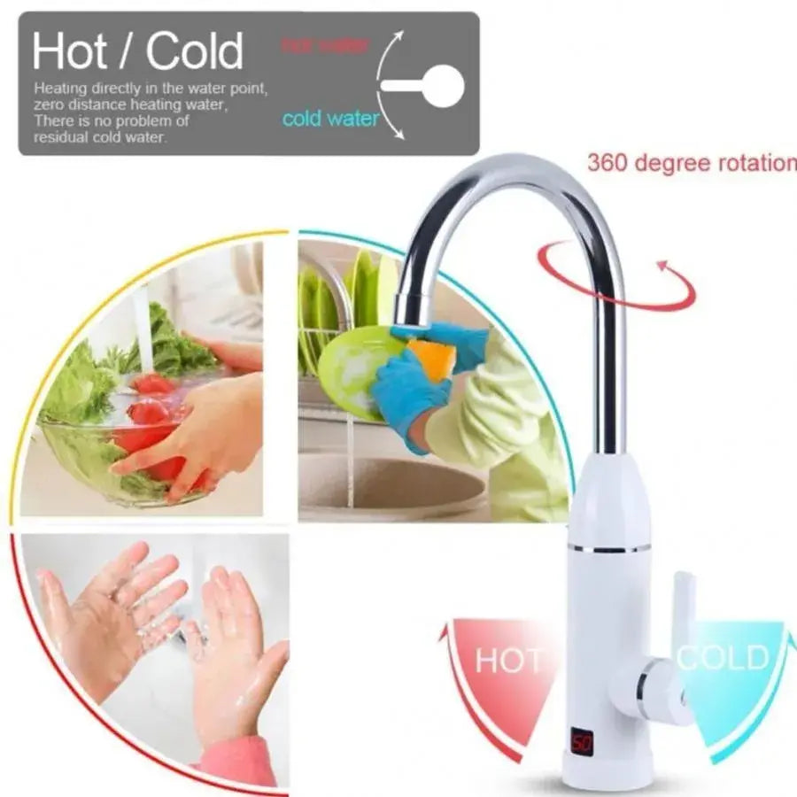 Okamžitý elektrický kohoutek pro horkou vodu, LCD displej, bílá, LZ-501X