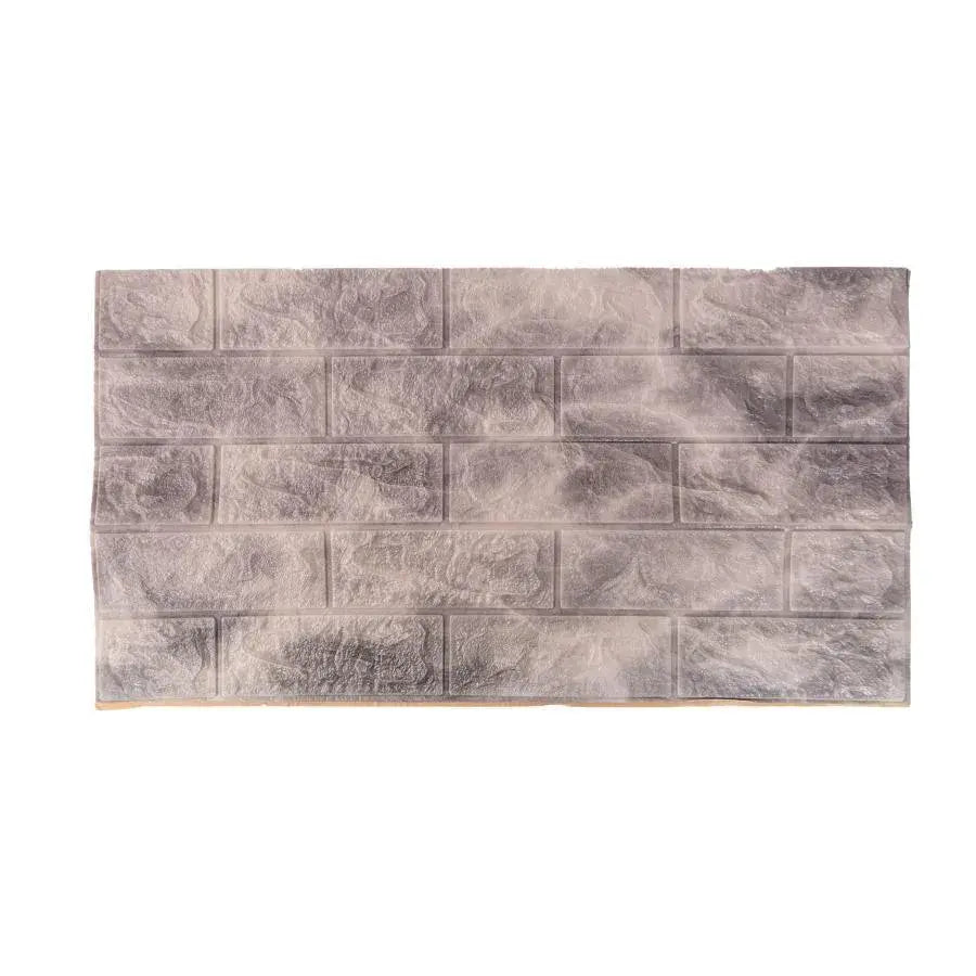 Set 10d 3D Self -Adhesivní šedé cihly z měkké pěny, 77 cm x 70 cm x 6mm