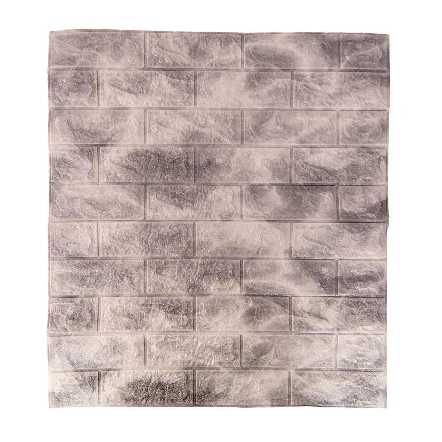 Set 10d 3D Self -Adhesivní šedé cihly z měkké pěny, 77 cm x 70 cm x 6mm