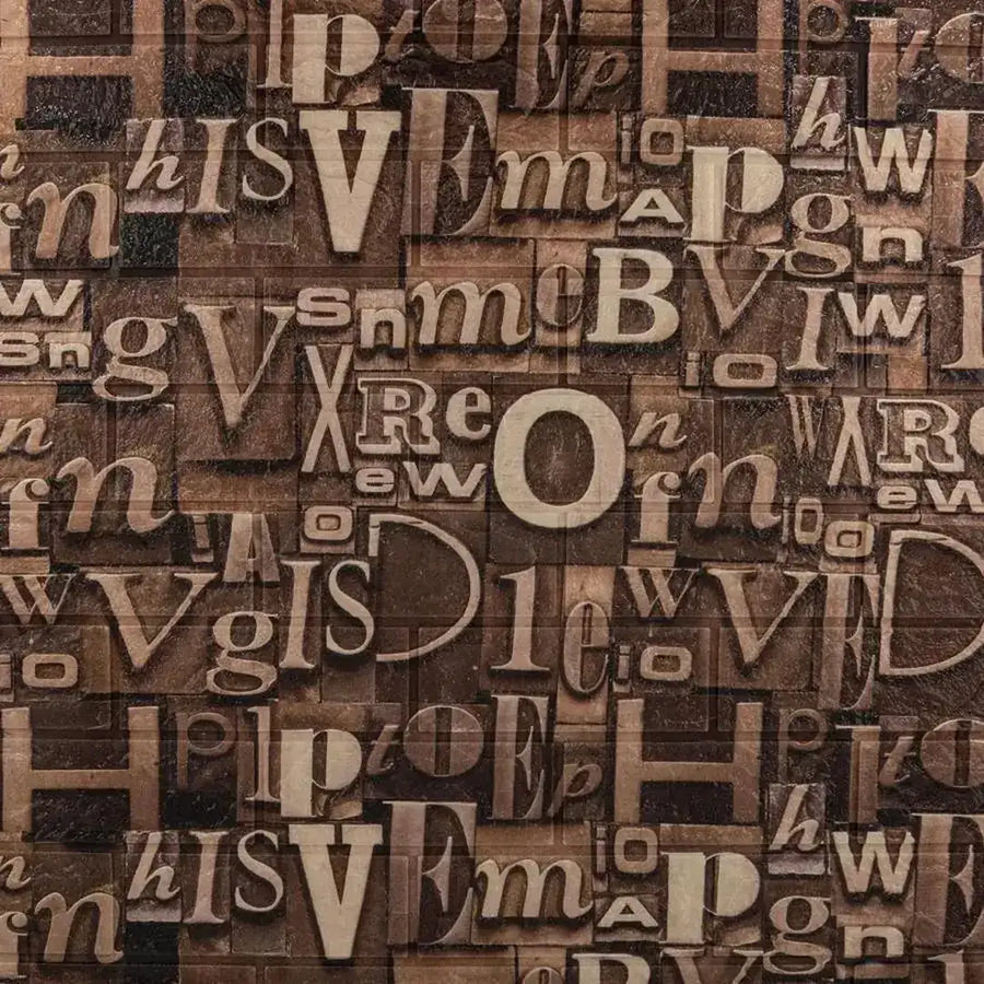 Set 10d 3D Self -Adhesive Brown v měkké pěně, 80cmx70cmx6mm, světle hnědá písmena