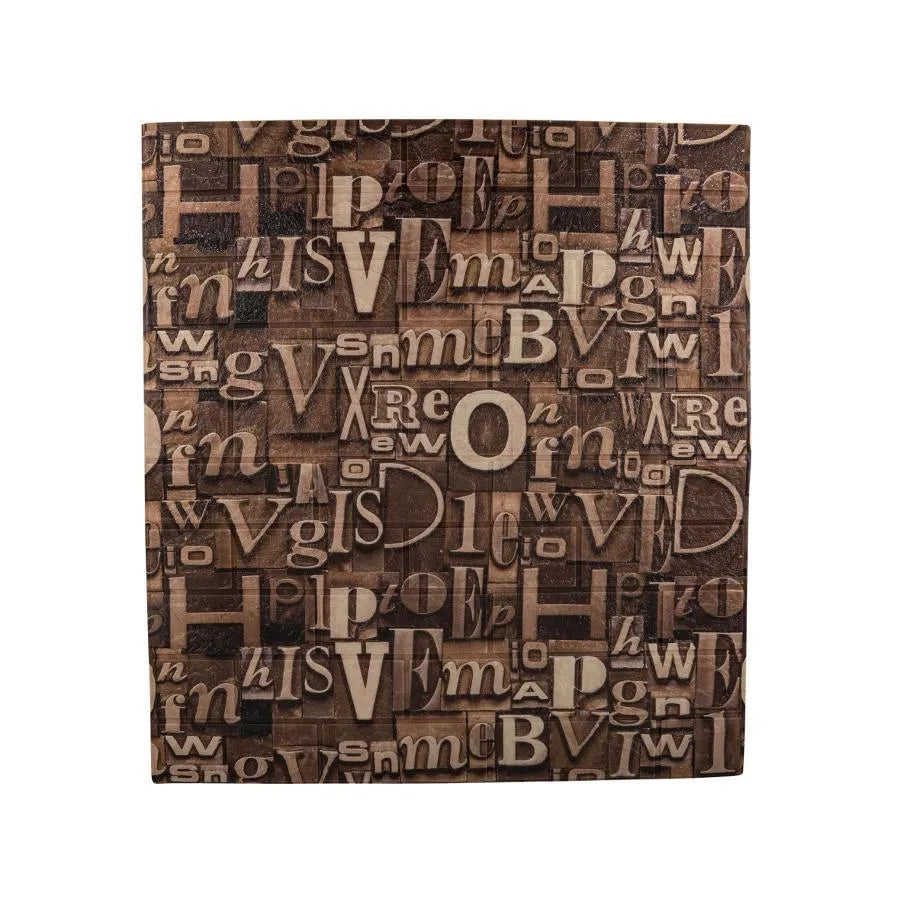 Set 10d 3D Self -Adhesive Brown v měkké pěně, 80cmx70cmx6mm, světle hnědá písmena