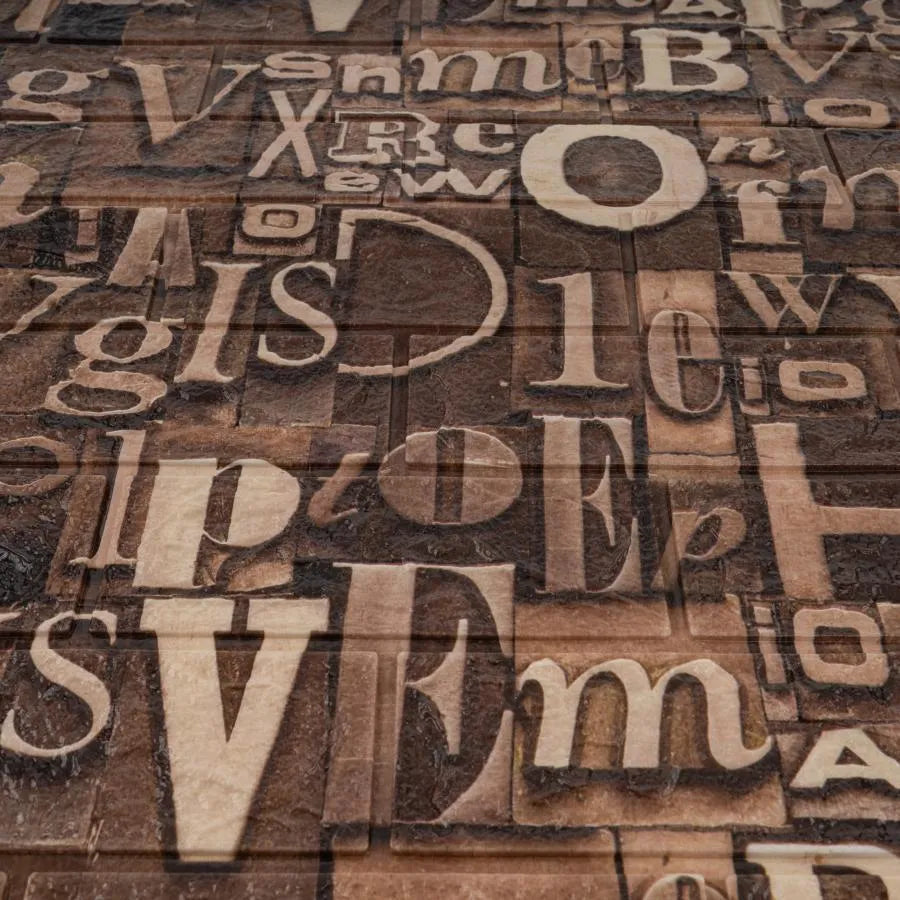 Set 10d 3D Self -Adhesive Brown v měkké pěně, 80cmx70cmx6mm, světle hnědá písmena