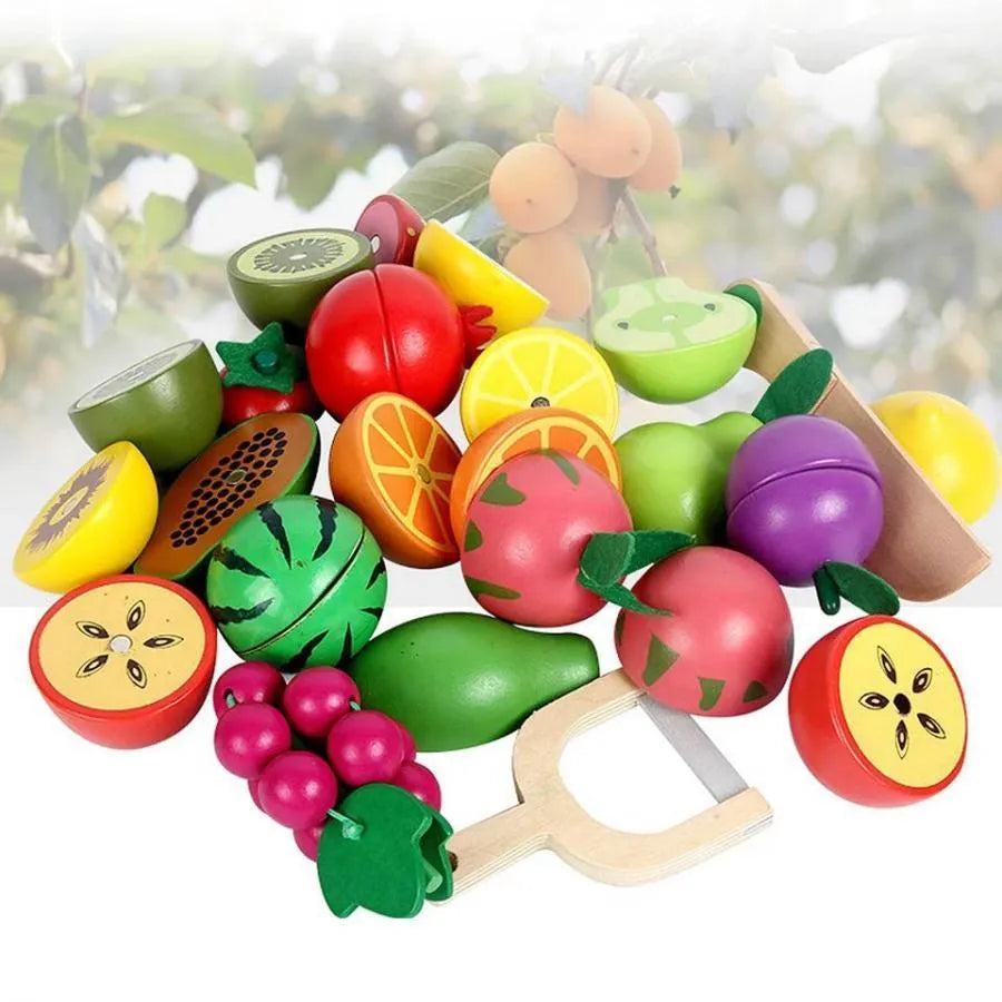 Sada ovocného koše, 12 kusů, dřevo