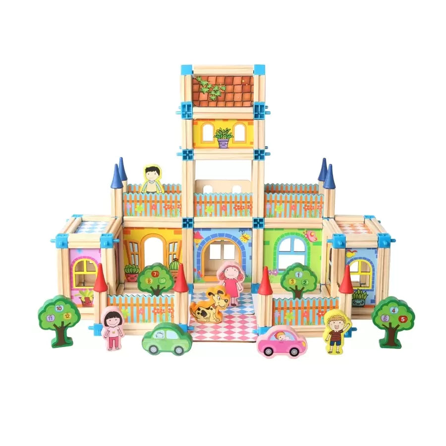 Sada dřevěných kostk pro stavbu malý architekt Beilalua 268 kusů