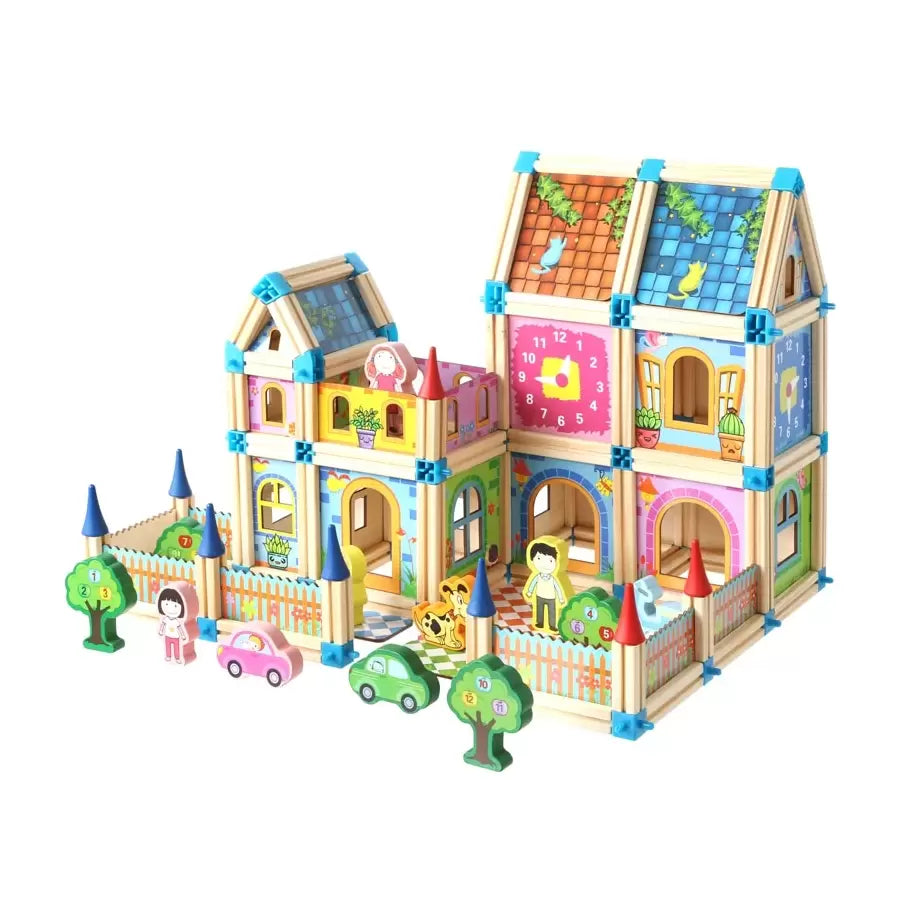 Sada dřevěných kostk pro stavbu malý architekt Beilalua 268 kusů