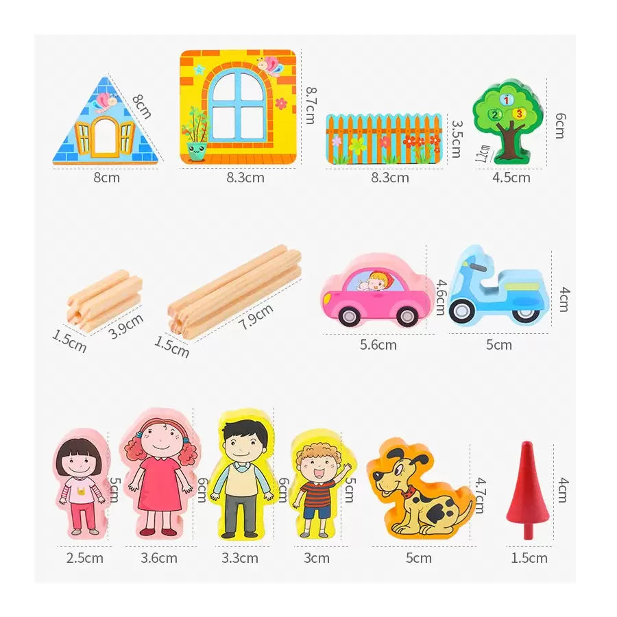 Sada dřevěných kostk pro stavbu malý architekt Beilalua 268 kusů