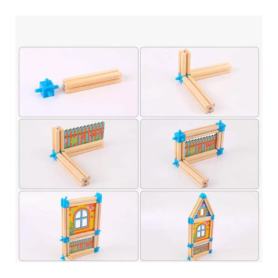 Sada dřevěných kostk pro stavbu malý architekt Beilalua 268 kusů