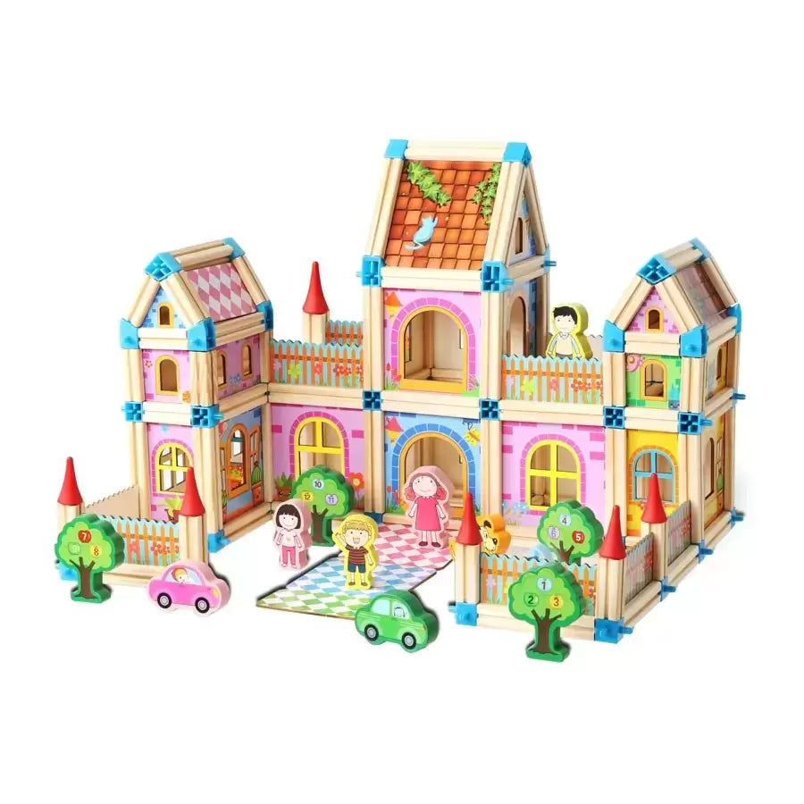 Sada dřevěných kostk pro stavbu malý architekt Beilalua 268 kusů