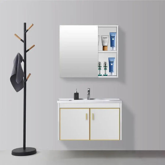 Sada koupelnového nábytku, bílá, PVC, T356/60