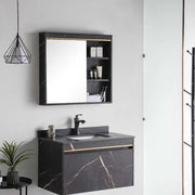 Sada koupelnového nábytku 80x50cm 2 kusy černá