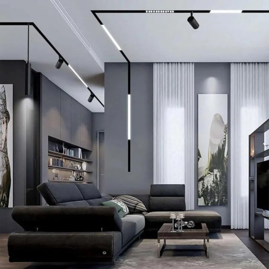 Zvýšená kolejnice pro magnetické projektory, 2 m, černá