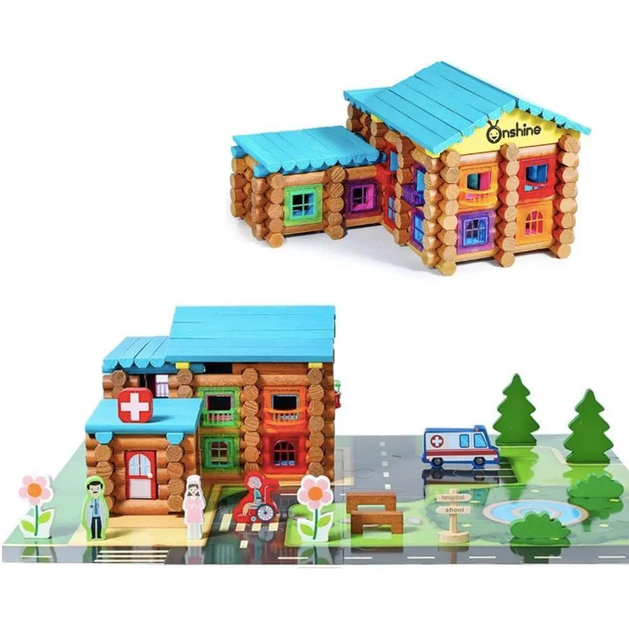 Nemocnice typu hádanky, 240 kusů, vícebarevné, dřevo