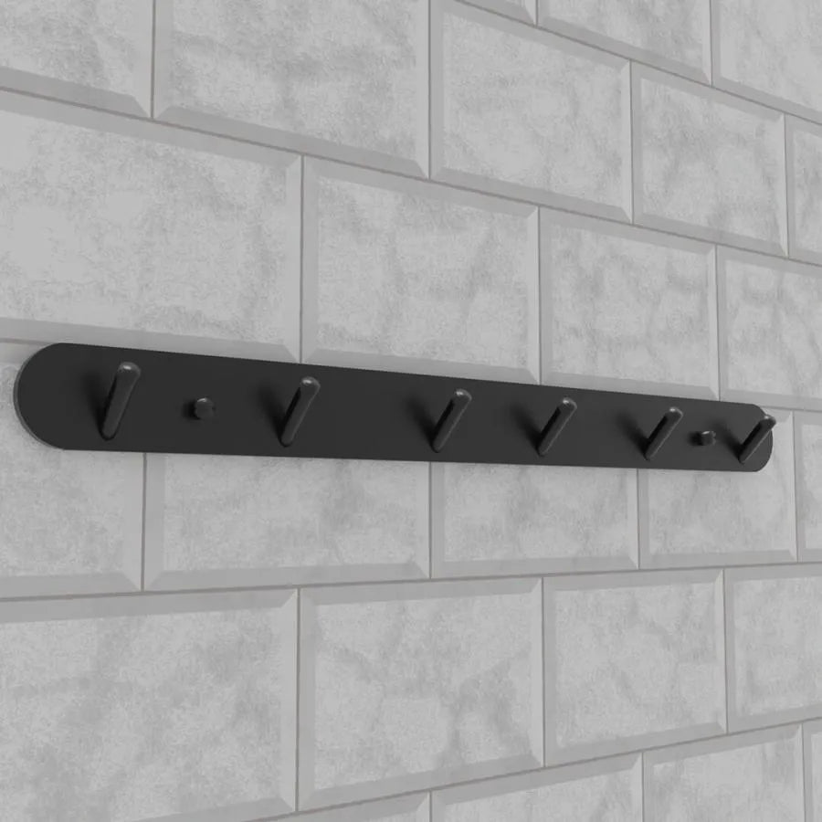 Podpora ručníku a koupelnové příslušenství 45 cm Černý hliník