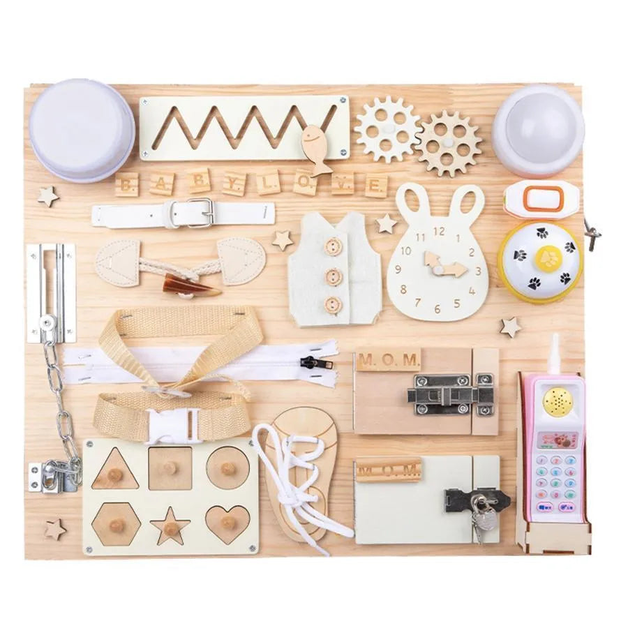 Montessori Multifunkční magnetický stůl s lovatory, 8 carioci, dřevo a plast