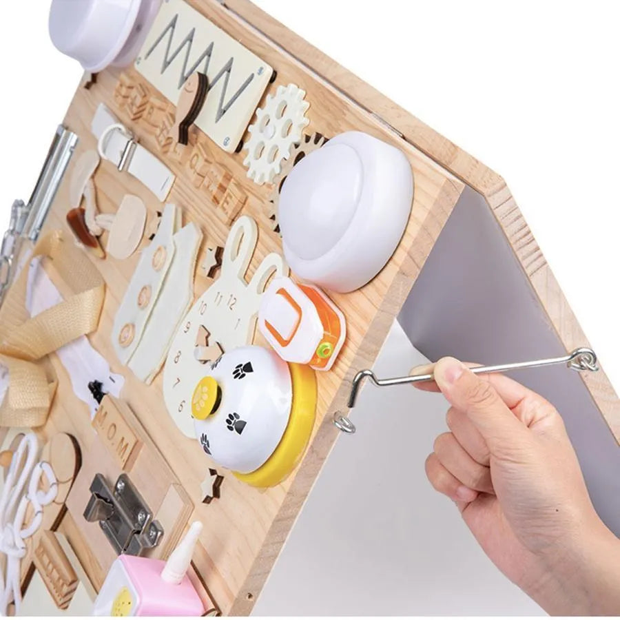 Montessori Multifunkční magnetický stůl s lovatory, 8 carioci, dřevo a plast