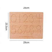 Dvojitý vzdělávací stůl s geometrickými čísly a tvary, 2 kusy, dřevo