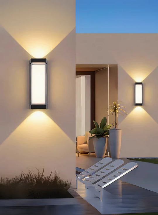 AX217 Venkovní a vnitřní nástěnné LED svítidlo, 2 zdroje x 10W, kovové, černé, 3000K Venkovní nástěnná svítidla Výchozí název Alessandro Design