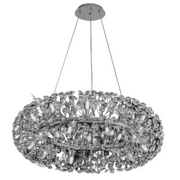 Křišťálový lustr SEGOVIA Magno 10x E14, Průměr 60cm, Lesklý stříbrný, Nastavitelná výška