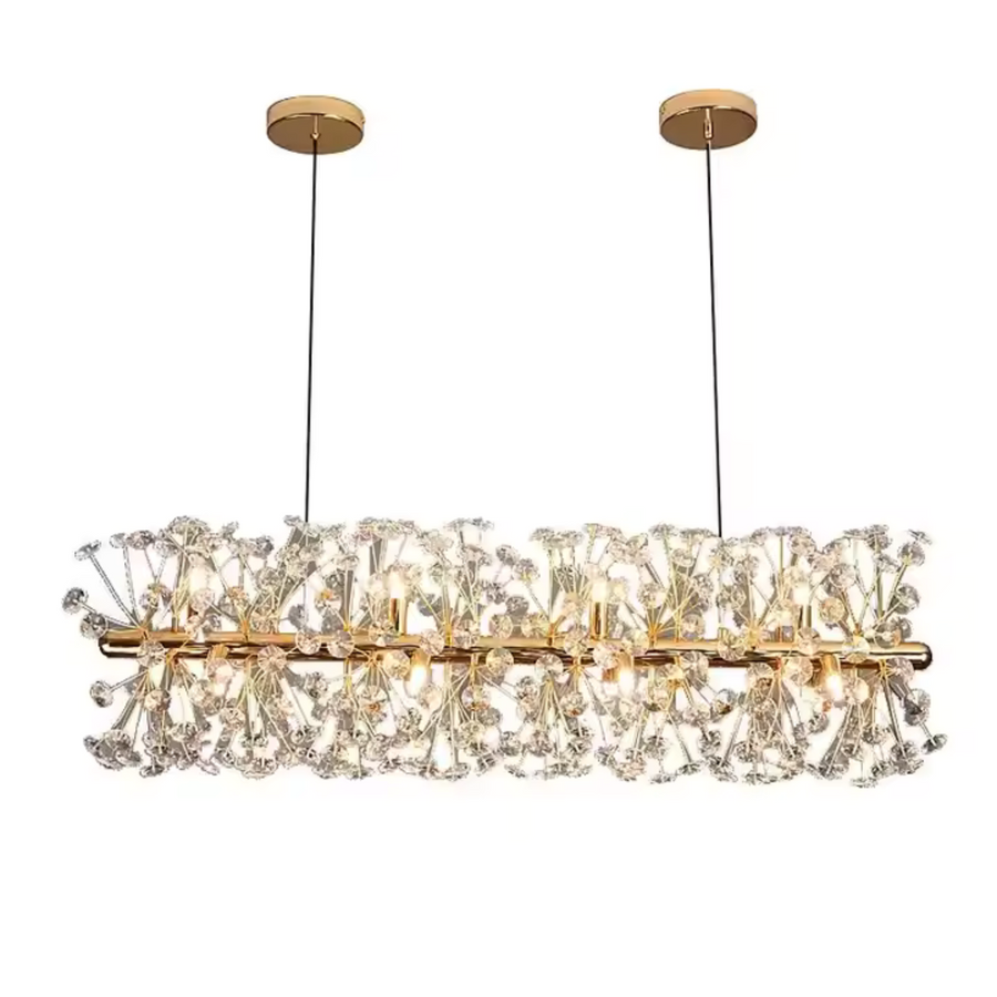 Crystal Chandelier Minuet 9x G9, 70 cm délka, lesklé zlato, nastavitelná výška