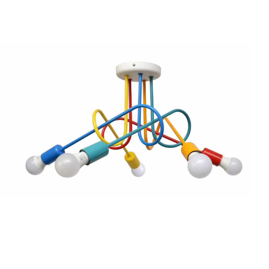 Lustr MINIMALIST, s rameny, ANGIOLO, zvlněný, 5xE27, vícebarevný