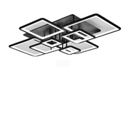 LED CHANDIER s dálkovým ovládáním, Ella, 8 čtverců, 203W, studené/horké/neutrální světlo, nestabilní, černá