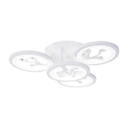 LED lustr s dálkovým ovládáním a krystalem DAISY 49W, 4 Elements, Studené/Teplé/Neutrální světlo, Stmívatelné, Bílá